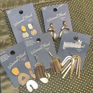 LOT OF 5 Universal Thread Gold Elegant Earrings
